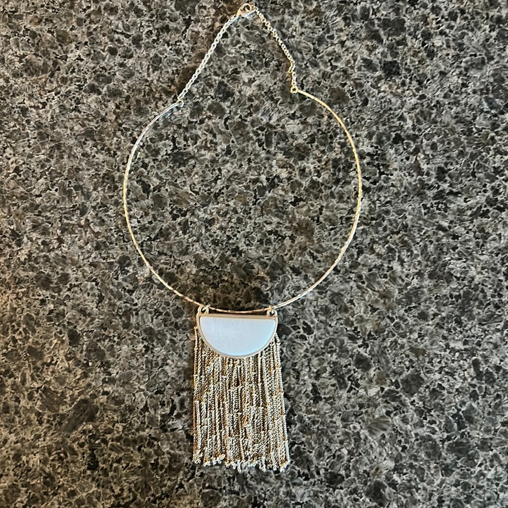 Gold choker fringe Necklace